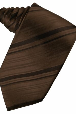 Chocolate Striped Satin Suit Tie