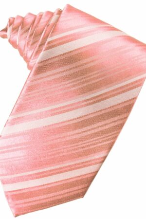 Coral Reef Striped Satin Suit Tie