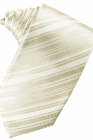 Ivory Striped Satin Suit Tie