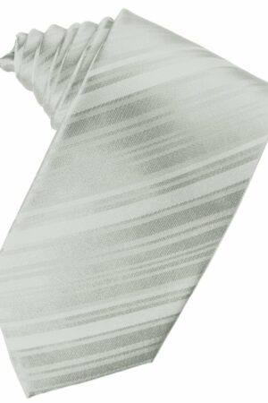 Platinum Striped Satin Suit Tie
