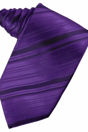 Purple Striped Satin Suit Tie