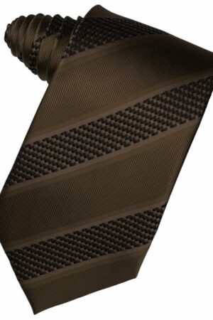 Chocolate Venetian Stripe Suit Tie