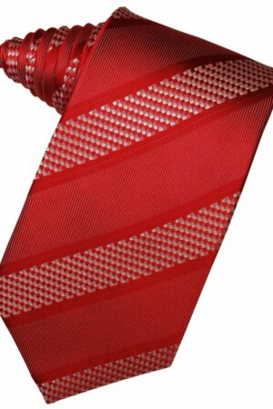 Red Venetian Stripe Suit Tie