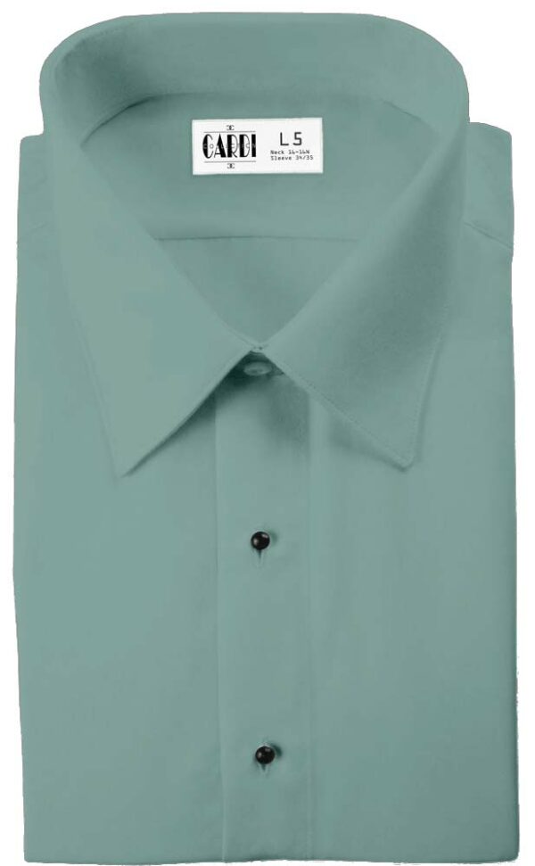 Laydown Flat-Front Mint Tuxedo Shirt