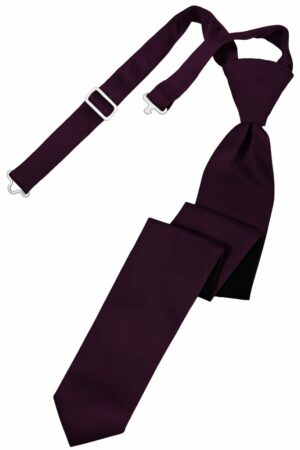 Berry Solid Satin Skinny Tie