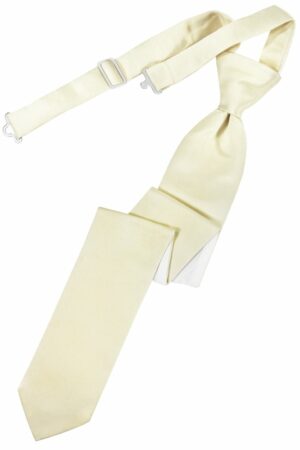 Ivory Solid Satin Skinny Tie