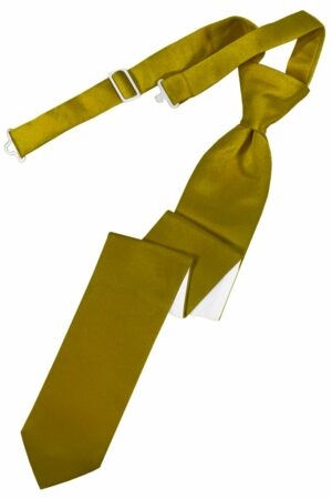 New Gold Solid Satin Skinny Tie
