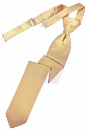 Peach Solid Satin Skinny Tie