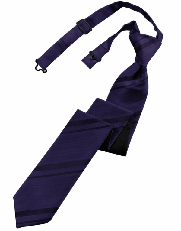 Amethyst Striped Satin Skinny Tie