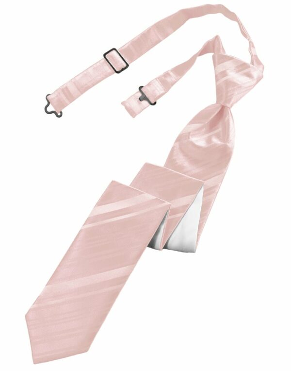 Pink Striped Satin Skinny Tie