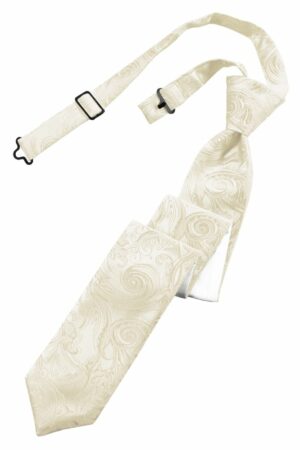 Ivory Tapestry Skinny Tie