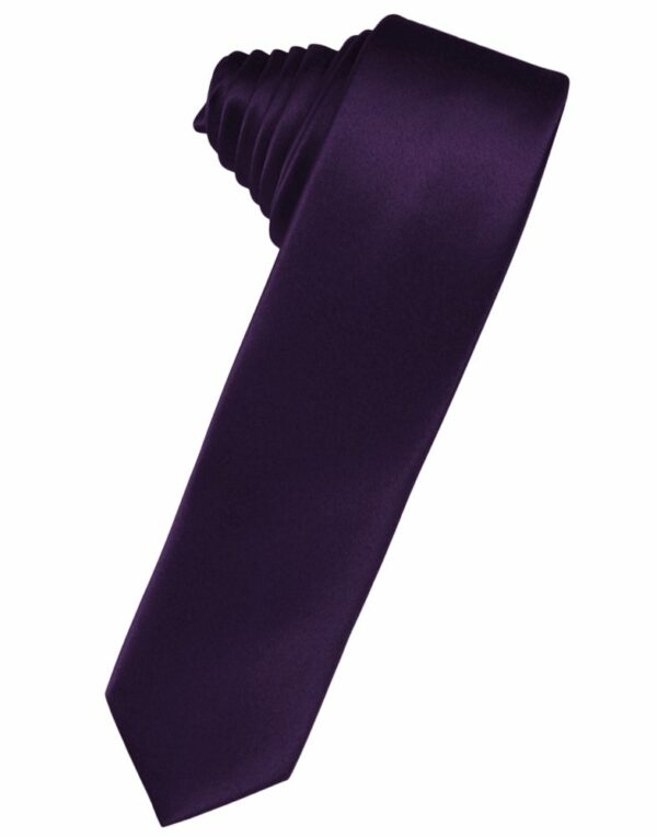 Amethyst Solid Satin Skinny Suit Tie