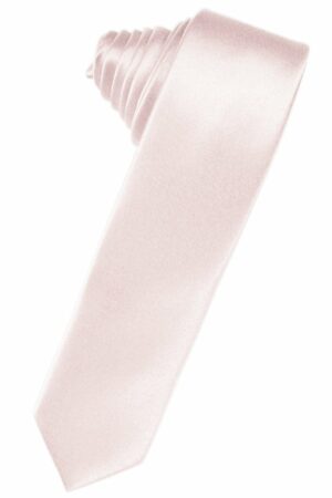 Blush Solid Satin Skinny Suit Tie