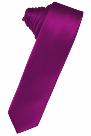 Cassis Solid Satin Skinny Suit Tie
