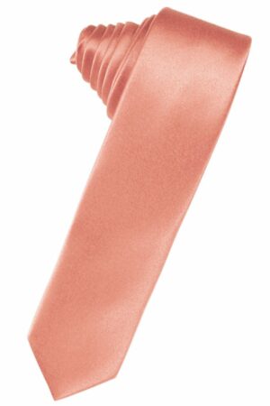 Coral Reef Solid Satin Skinny Suit Tie