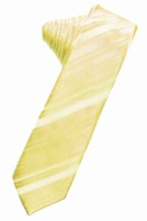 Banana Striped Satin Skinny Suit Tie