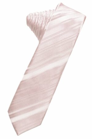 Blush Striped Satin Skinny Suit Tie