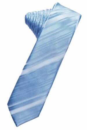 Cornflower Striped Satin Skinny Suit Tie