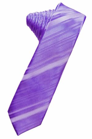 Freesia Striped Satin Skinny Suit Tie