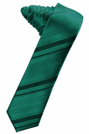 Jade Striped Satin Skinny Suit Tie