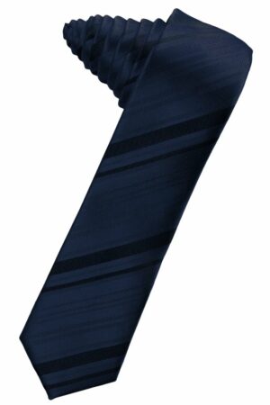 Marine Striped Satin Skinny Suit Tie