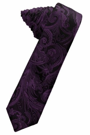 Berry Tapestry Skinny Suit Tie