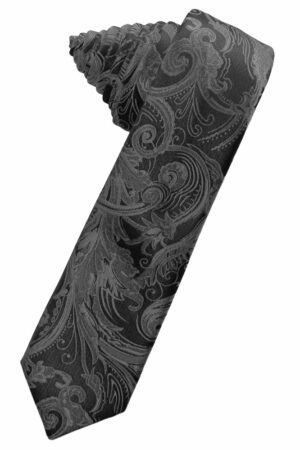 Charcoal Tapestry Skinny Suit Tie