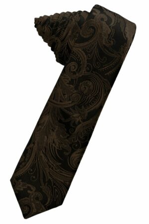 Chocolate Tapestry Skinny Suit Tie