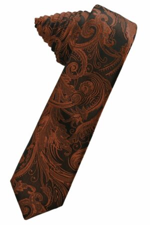 Cognac Tapestry Skinny Suit Tie