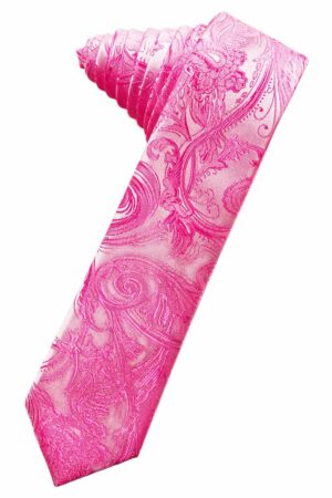 Fuchsia Tapestry Skinny Suit Tie