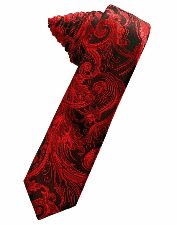 Scarlet Tapestry Skinny Suit Tie