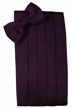 Berry Solid Satin Cummerbund