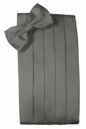 Charcoal Solid Satin Cummerbund