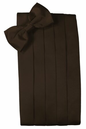 Chocolate Solid Satin Cummerbund