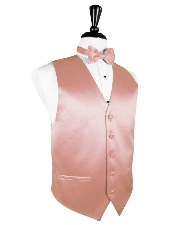 Coral Solid Satin Vest