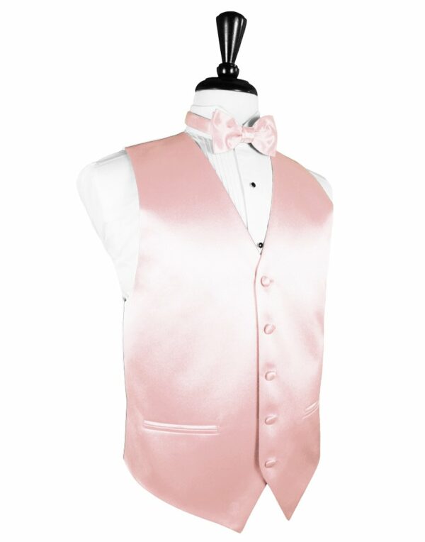 Pink Solid Satin Vest