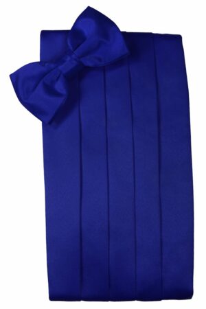 Royal Blue Solid Satin Cummerbund