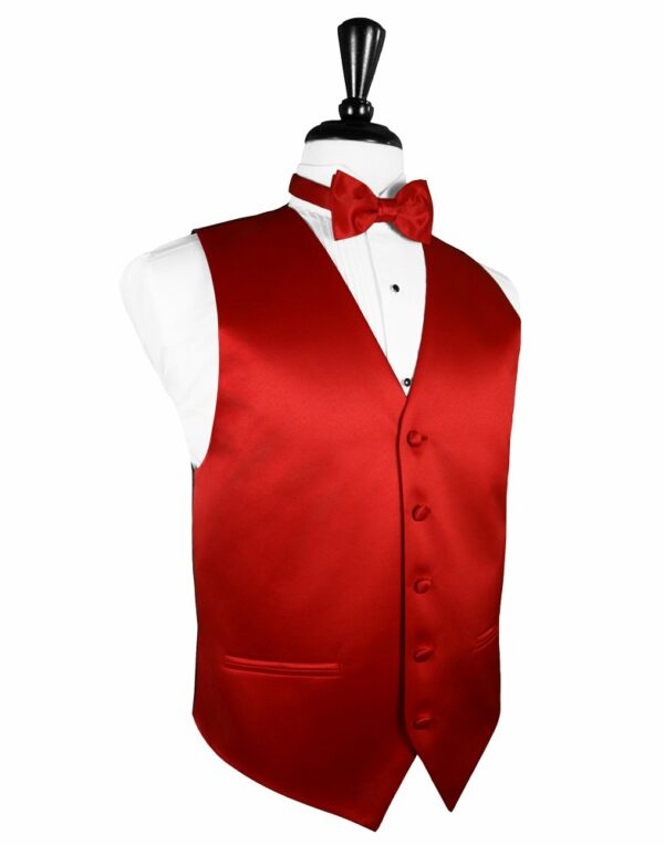 Scarlet Solid Satin Vest