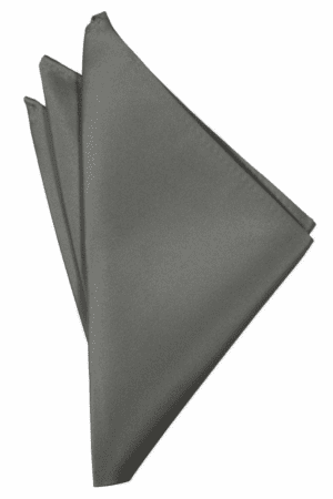 Charcoal Solid Satin Pocket Square