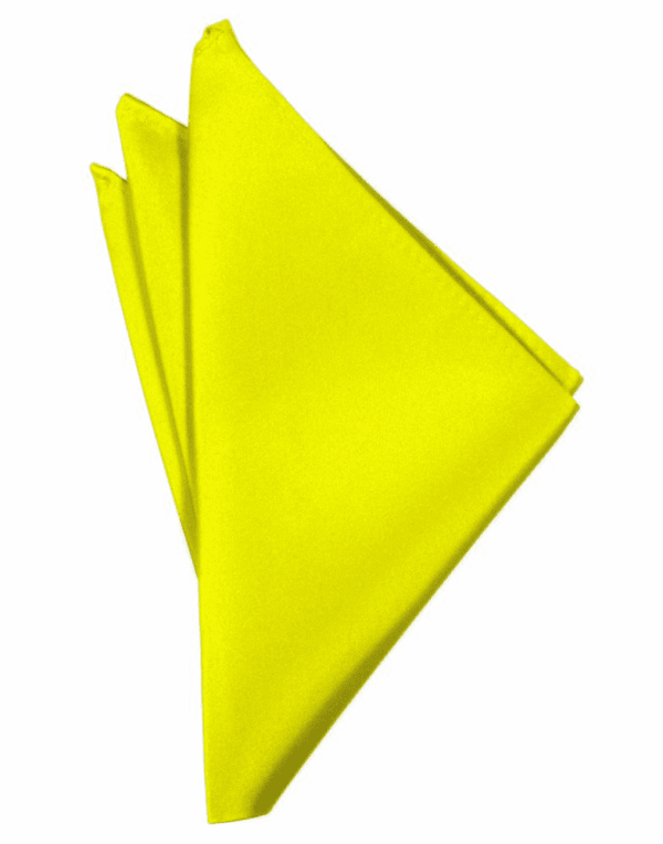 Lemon Solid Satin Pocket Square