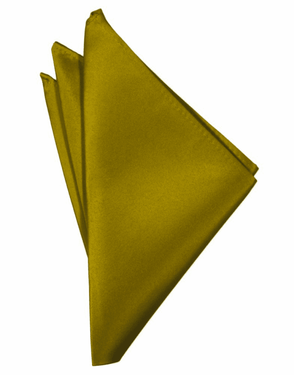 New Gold Solid Satin Pocket Square