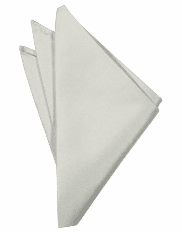 Platinum Solid Satin Pocket Square