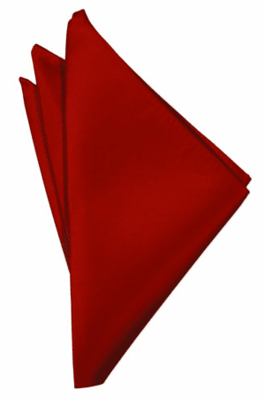 Scarlet Solid Satin Pocket Square