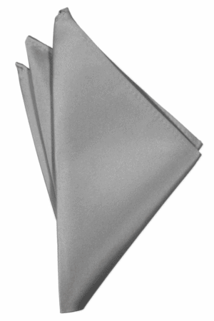 Silver Solid Satin Pocket Square