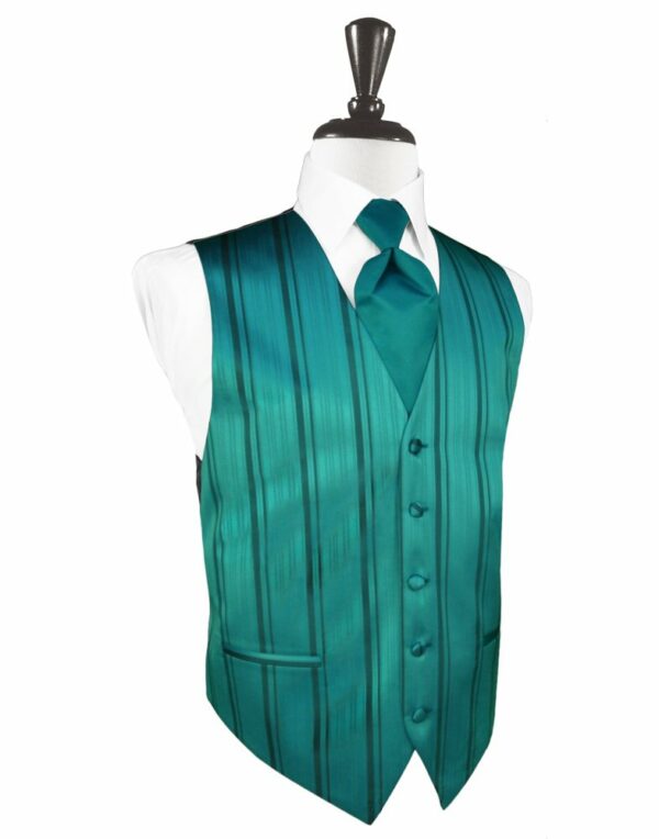 Jade Striped Satin Vest