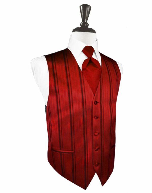 Scarlet Striped Satin Vest