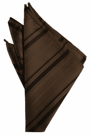 Chocolate Striped Satin Pocket Square