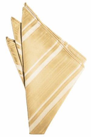 Harvest Maize Striped Satin Pocket Square