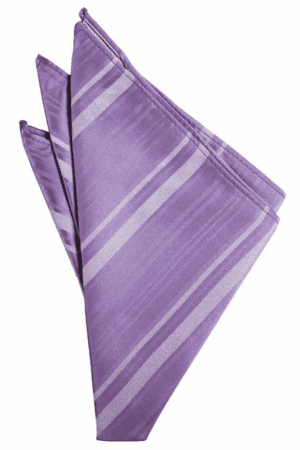 Wisteria Striped Satin Pocket Square