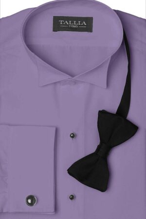 Wingtip Flat-Front Wisteria Tuxedo Shirt